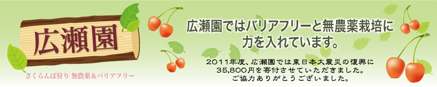 広瀬園ではバリアフリーと無農薬栽培に力を入れています。