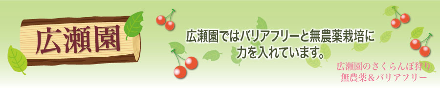 広瀬園ではバリアフリーと無農薬栽培に力を入れています。